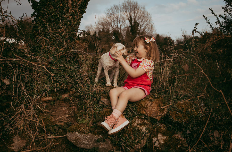 Noah Short Dungarees in Fuchsia